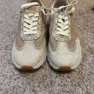 Tory Burch Beige and Cream Sneakers